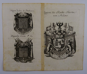 Wappen des Duc de Penthievre - Wappen de Comte d'Eu - Wappen des Reichs Fürsten von Milano