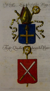 Bischöffl. Lübeckisches Wappen - Fürstl Quedlinburgisches Wappen