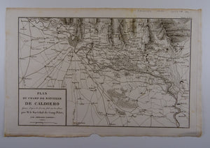 Plan Du Champ De Bataille De Caldiero - Campagne de 1805
