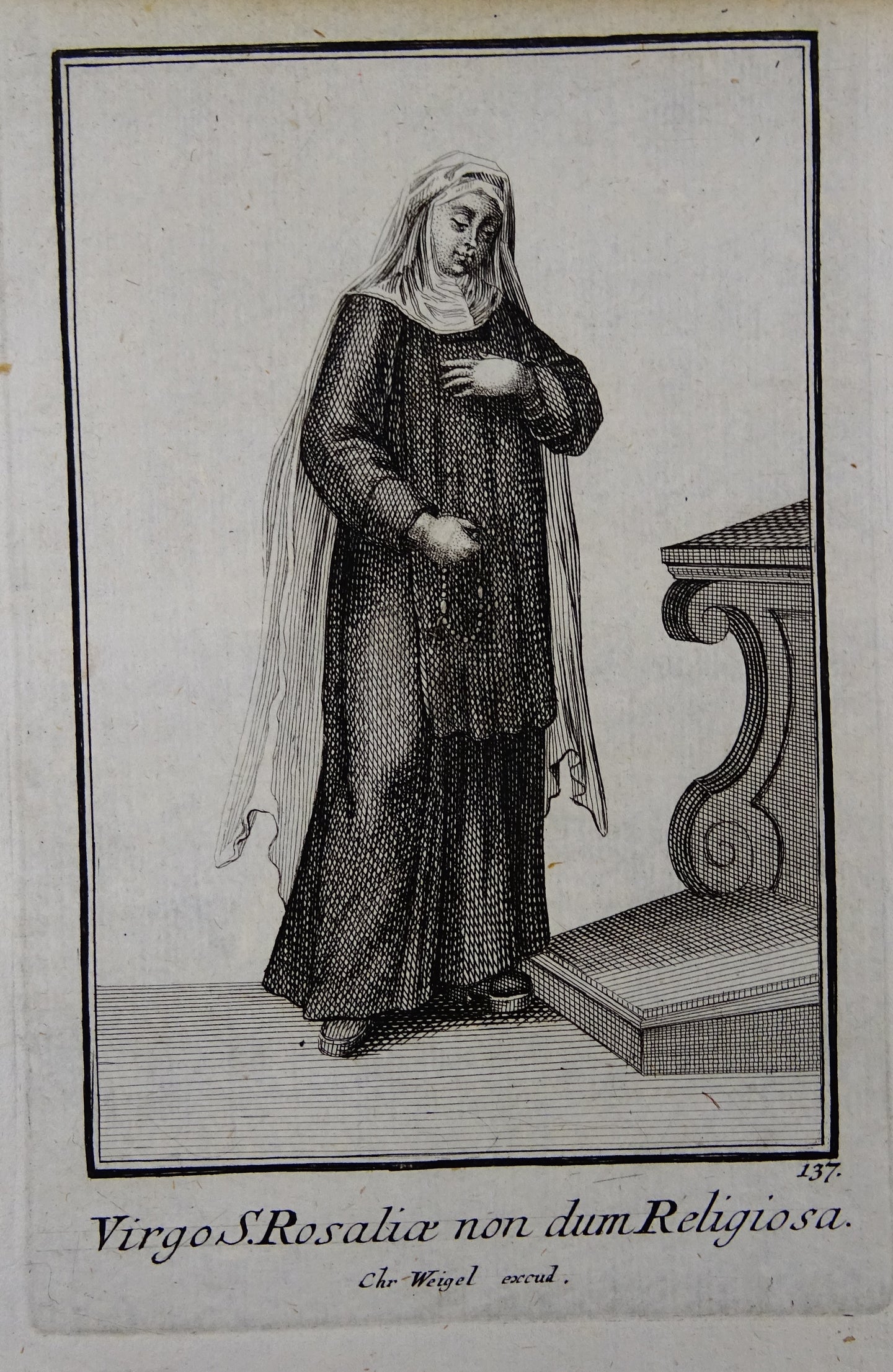 Virgo S. Rosalia non dum Religiosa - Ordinum equestrium et militarium - ca 1711