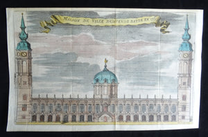 La Maison de Ville de D'Ostende Batie en 1711 ( Stadhuis Oostende ) - Harrewijn - ca  1743