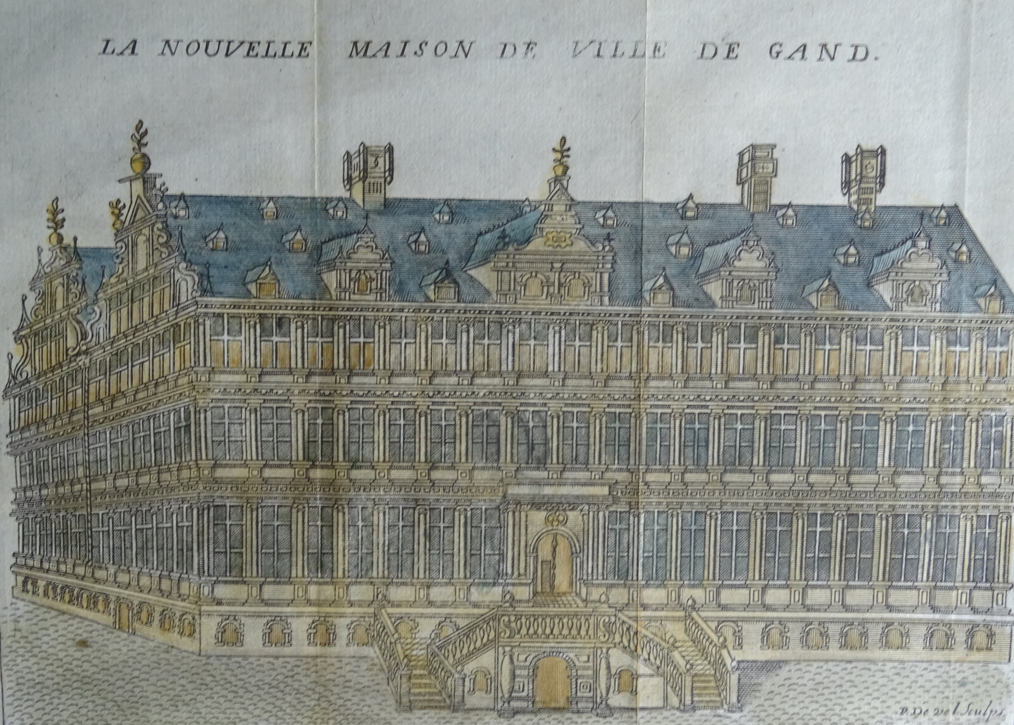 La Nouvelle Maison De Ville de Gand ( Stadhuis Gent )- Harrewijn - ca  1743