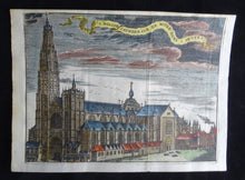 Load image into Gallery viewer, L´Eglise Cathedrale de Notre Dame a Anvers /  Onze-Lieve-Vrouwekathedraal Antwerpen - Harrewijn - ca 1743
